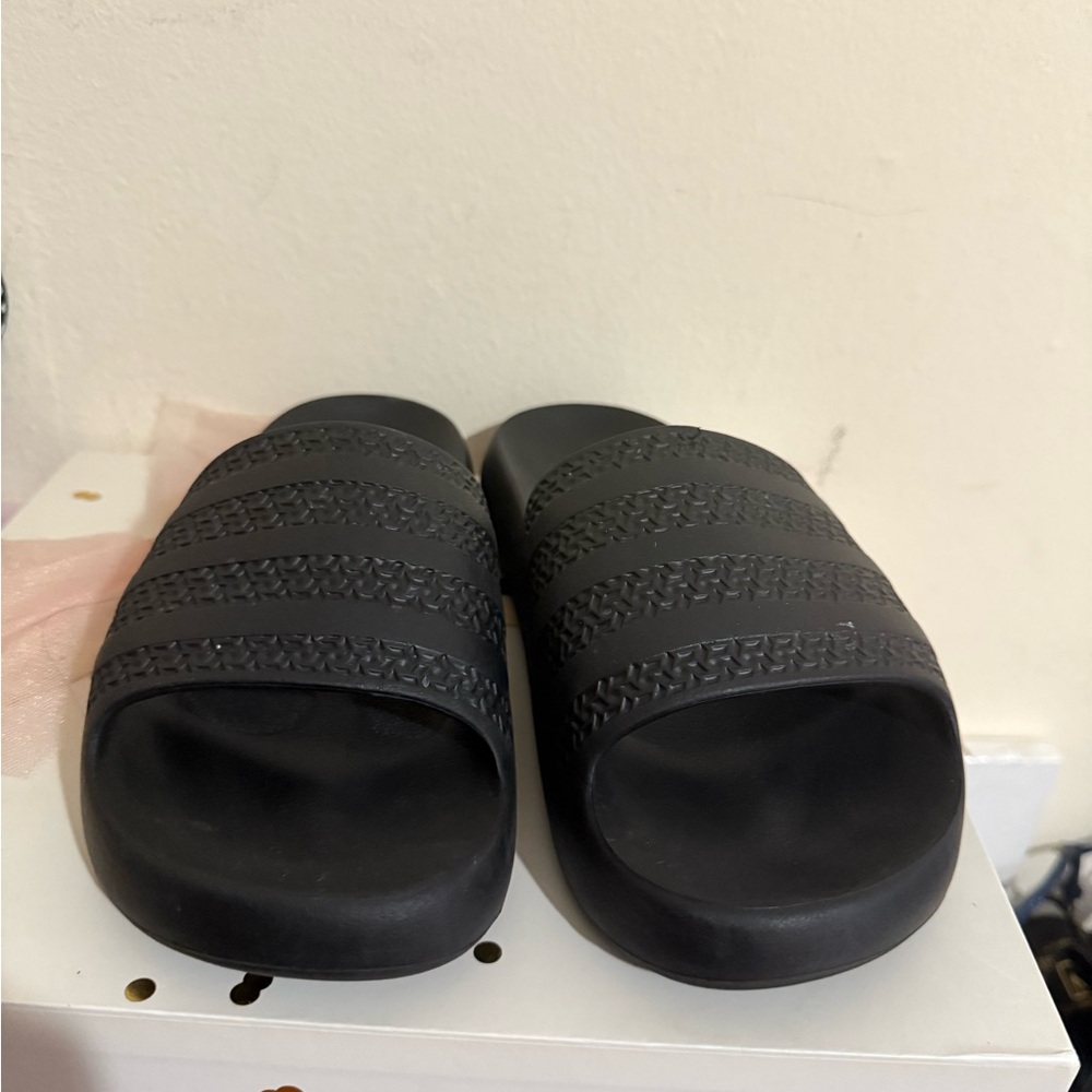 Adidas Black Embossed Slide Sandals - Picture 6 of 6